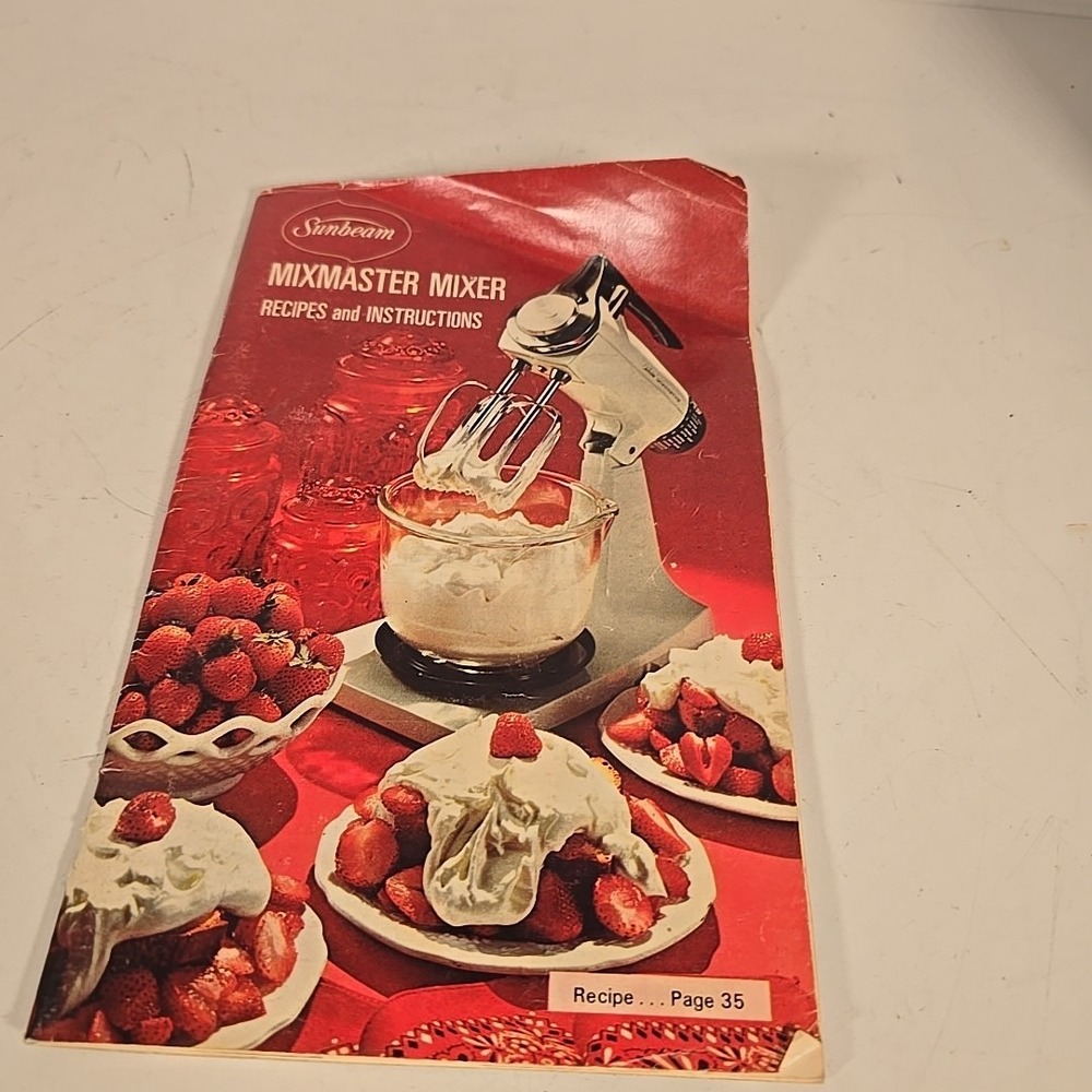 1972 SUNBEAM Mixmaster Mixer Recipes & Instructions PB Instruction Manual